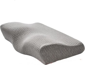 Wave Pillow/Memory Foam Slow Rebound Pillow Neck Support Cushion Travel (Butterfly Grey)