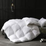 King Size Heavyweight Feathers Down Comforter for Winter Weather/Sleeper - Ultra-Soft 750 Fill-power Hotel Collection Comforter, 65 Oz Fluffy Thicker Duvet Insert(106x90, Solid White)