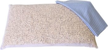 Pillow, Wooden Hinoki, Square Ball (Large), Mesh Bag Included, Pillow Case Included, Prevents Stuffiness